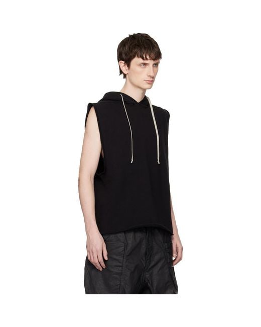 Rick Owens Black Temple Tunic Hoodie for men