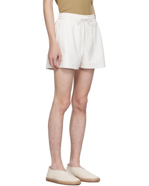 Nanushka White Amil Vegan Leather Shorts for men