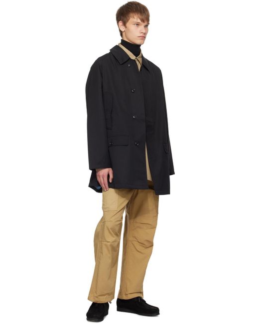 Nanamica Black Soutien Collar Coat for men