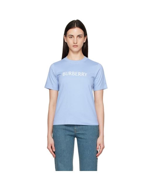 Burberry Blue Logo Cotton T-Shirt