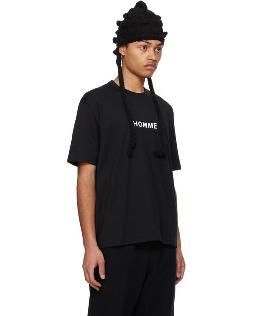T-shirt noir à logo modifié imprimé Comme des Garçons pour homme en coloris Black