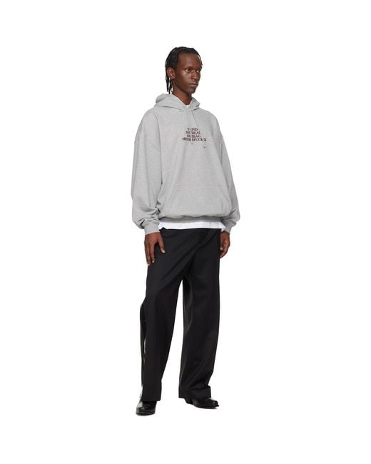 Vetements Gray 'Mf' Hoodie for men