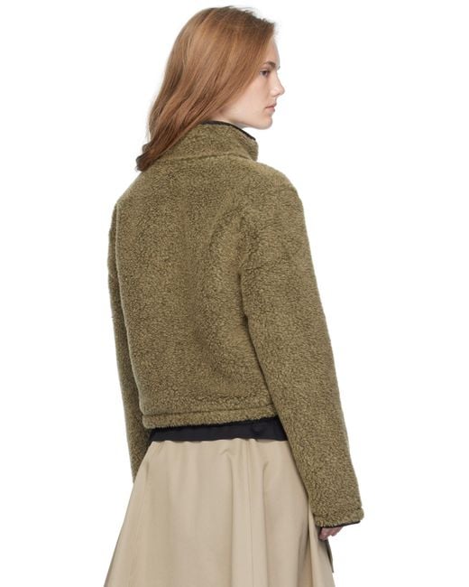Burberry Brown Taupe Cropped Fleece Jacket