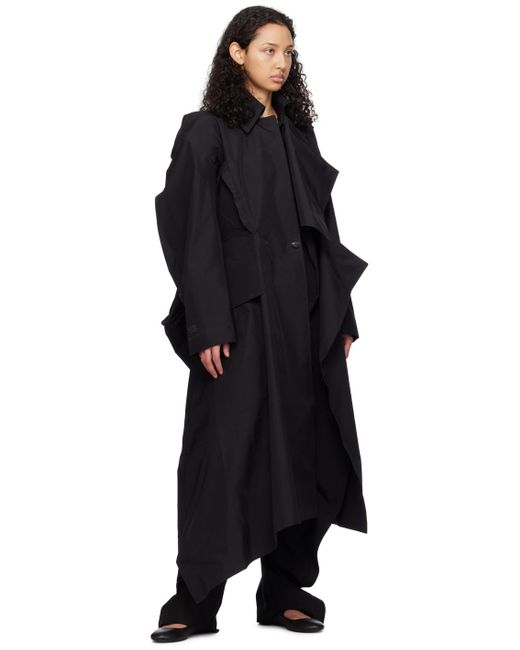 Manteau asymétrique noir - atelier Y-3 en coloris Black