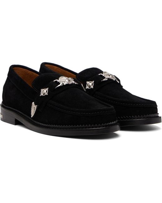 Toga Virilis Black Ssense Exclusive Metal Loafers for men
