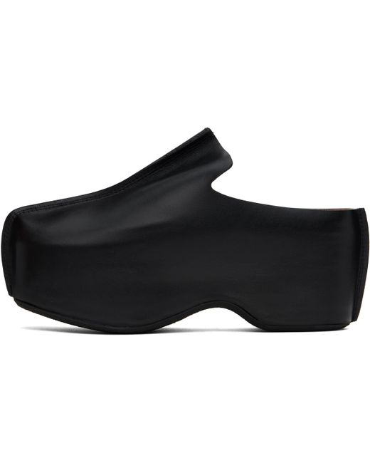 J.W. Anderson Black Leather Platform Slip-On Loafers for men