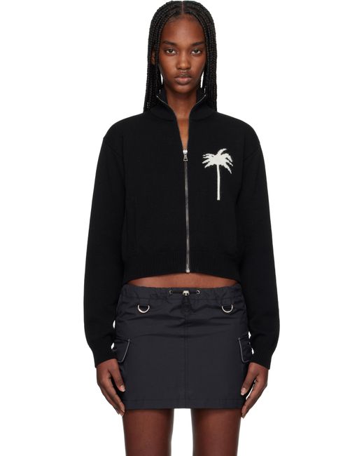 Palm Angels ブラック Palm Inlay ニット トラックジャケット Black