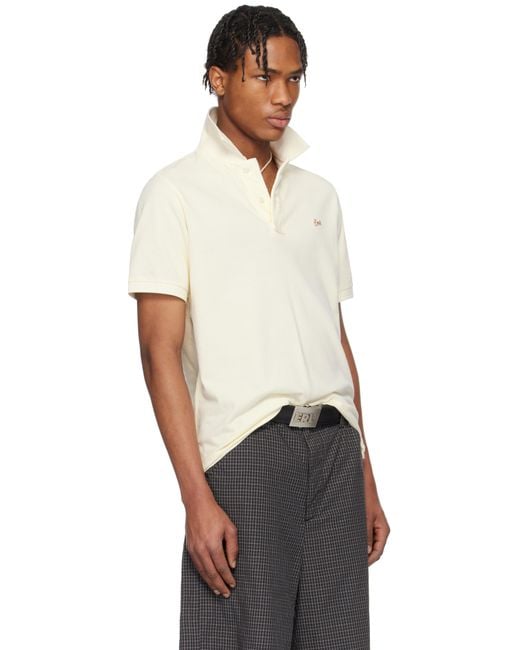 Polo Blanc Cassé À Logo ERL pour homme en coloris Black