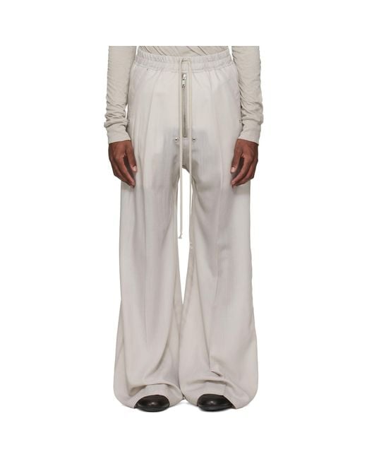 Rick Owens White Off- Temple Wide Bela Trousers for men