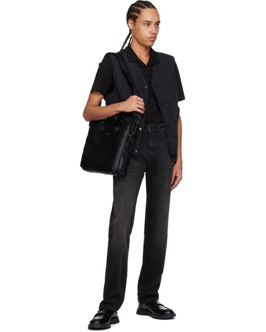 Porte-Document Noir En Cuir Synthétique Grainé HUGO pour homme en coloris Black