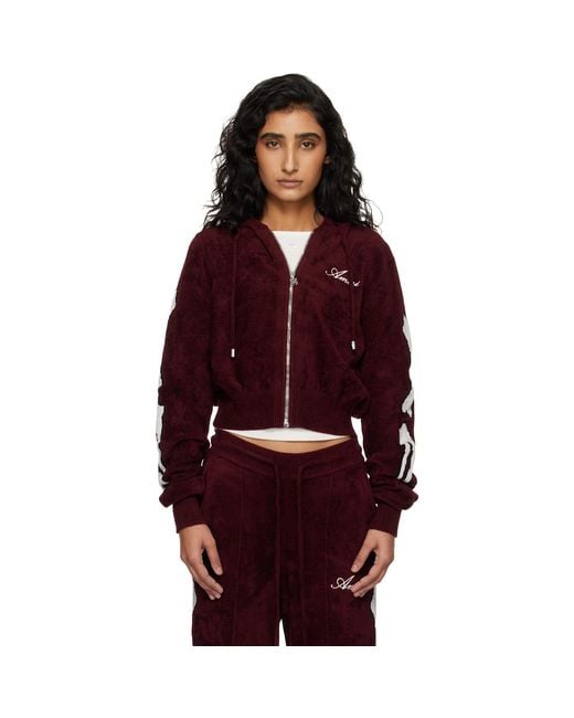 Amiri Red Burgundy Bones Track Jacket