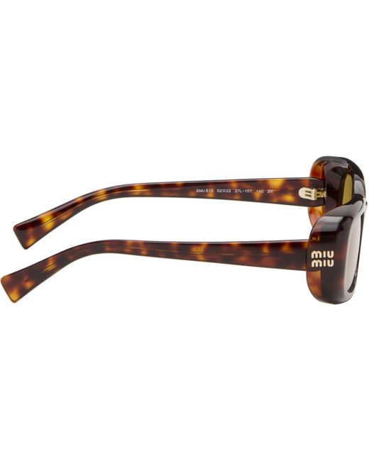 Miu Miu Brown Rectangular Sunglasses