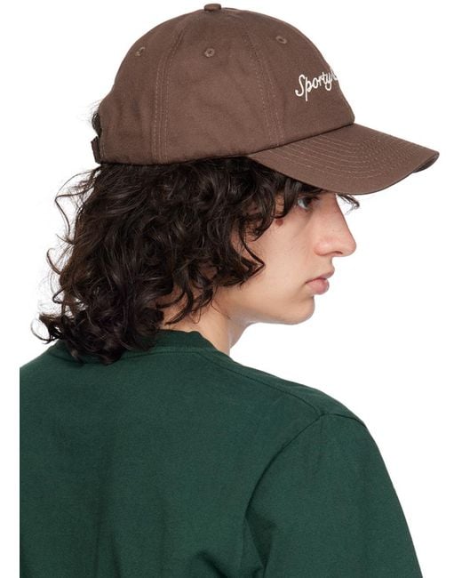 Sporty & Rich Green Brown Syracuse Cap for men