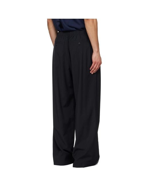 LE17SEPTEMBRE Black Elasticized Wide Trousers for men