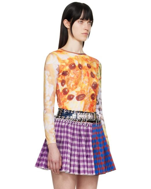 T-Shirt Ajusté 'Dinner's Served' Multicolore En Jersey Chopova Lowena