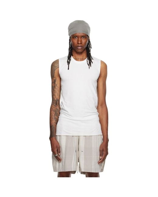 Rick Owens White Off- Tower Basic Sl Tank Top for men