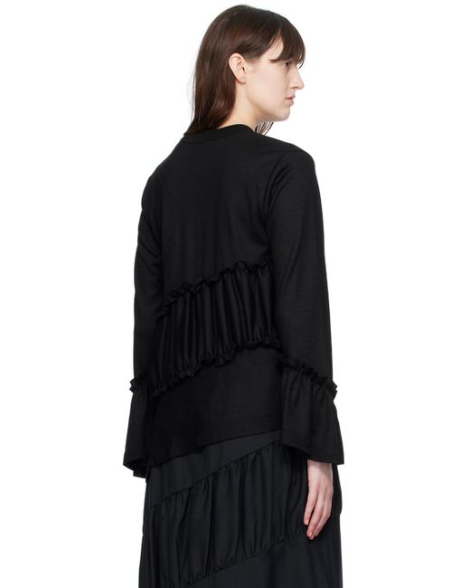 Noir Kei Ninomiya Black Ruffle Long Sleeve T-shirt