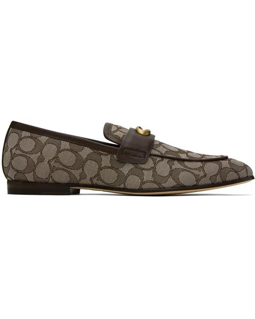 COACH Black Brown Sculpted Signature Loafers for men