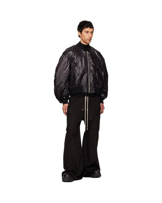 Rick Owens Black Temple Secchia Flight Bomber Jacket for men