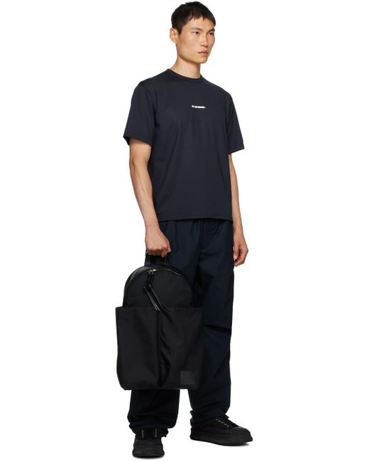 Jil Sander Black Pilot Backpack for men
