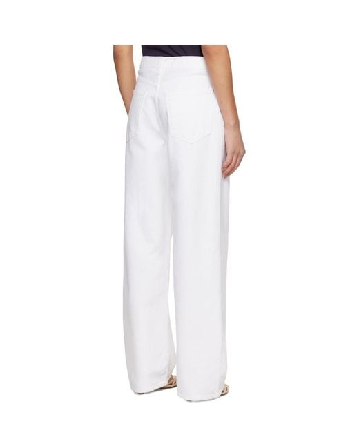 Agolde White Low Slung Baggy Jeans