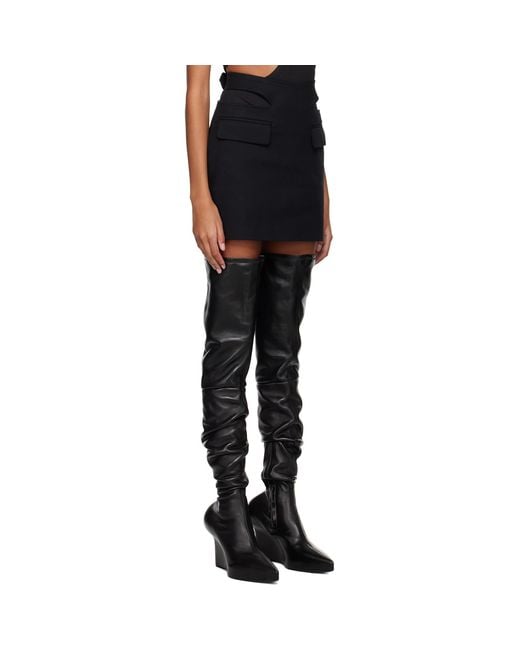 Dion Lee Black Y Front Buckle Miniskirt