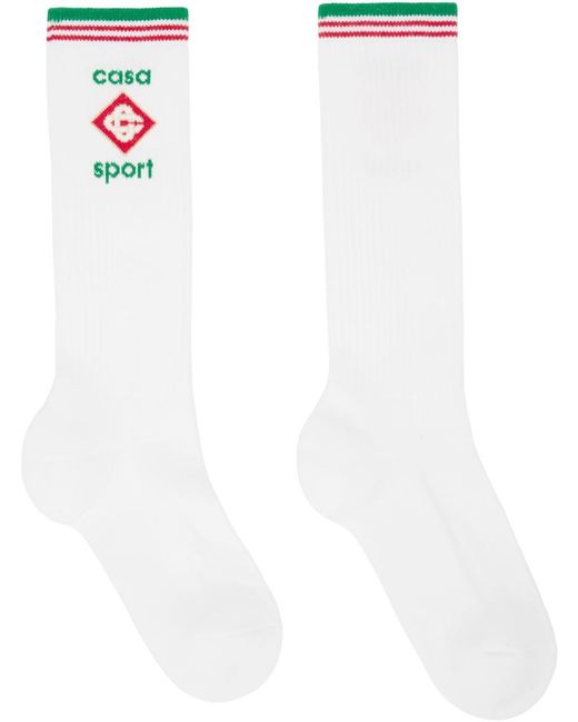 Casablancabrand White Casa Sport Logo Socks