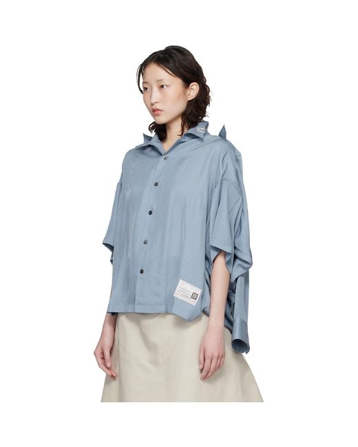 Maison Mihara Yasuhiro Blue Shawl Layered Shirt