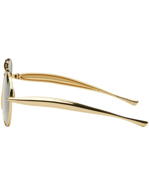 Bottega Veneta Gold & Green Sardine Aviator Sunglasses for men