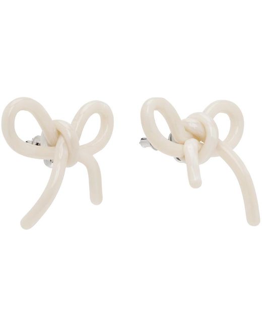 ShuShu/Tong Black Ssense Exclusive Off-white Yvmin Edition Bow Earrings