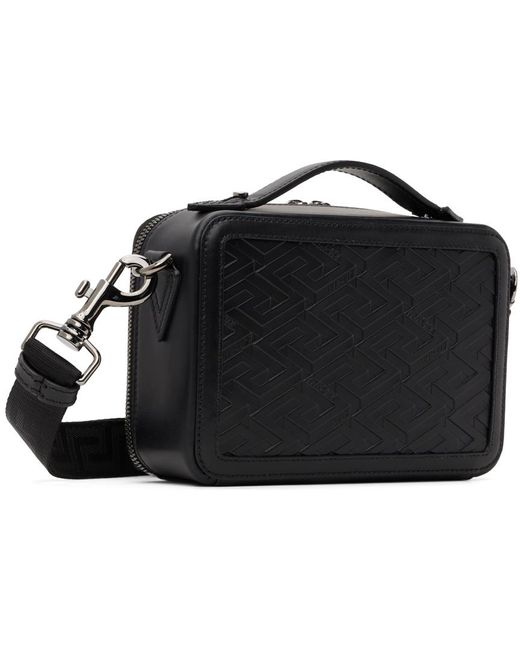 Versace Black Small 'la Greca' Messenger Bag for men