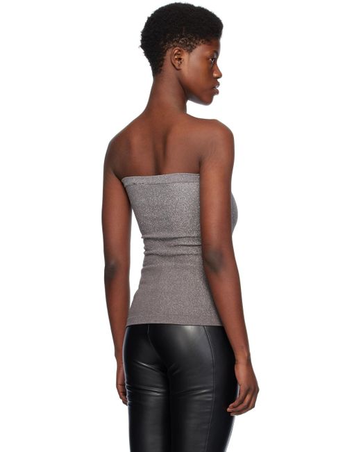 Wolford Black Silver Fading Shine Tube Top