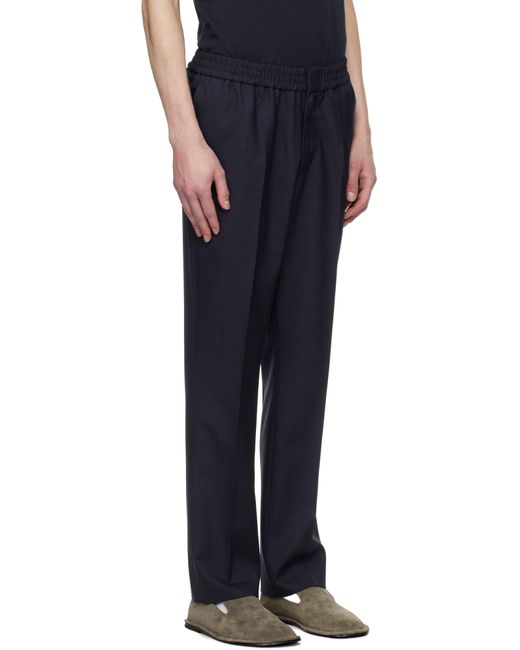 AMI Blue Elasticated Waist Trousers for men