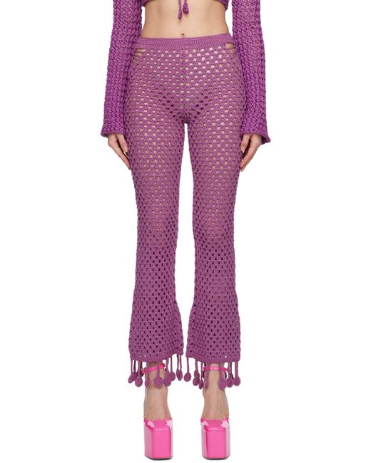 Pantalon de détente mauve en crochet Moschino en coloris Purple