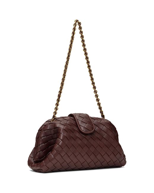 Bottega Veneta Brown Burgundy Lauren 1980 Clutch