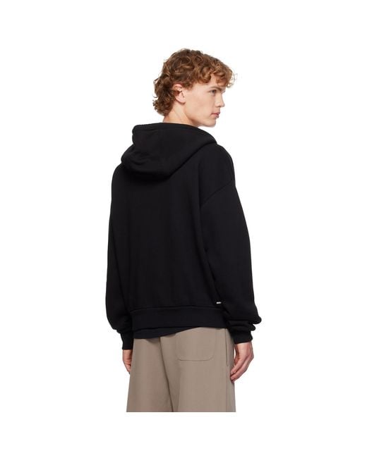 Amiri Black Relaxed Zip-Up Hoodie for men