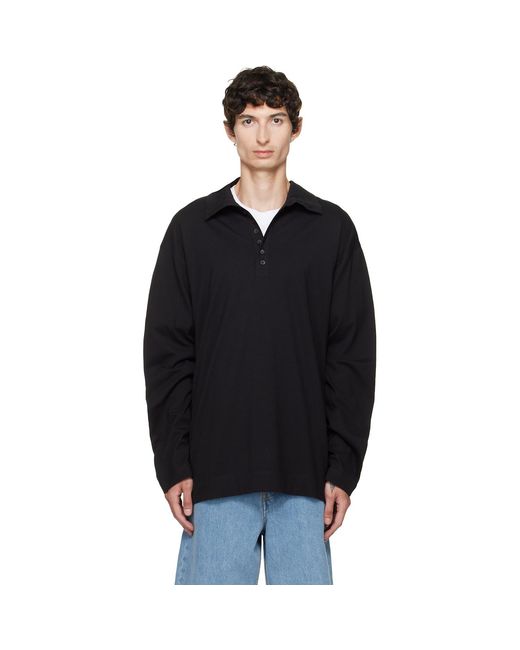 Dries Van Noten Black Cotton Polo for men