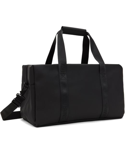 Rains Black Trail Gym Duffle Bag for men