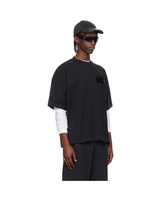 Vetements Black Taped Logo T-Shirt for men