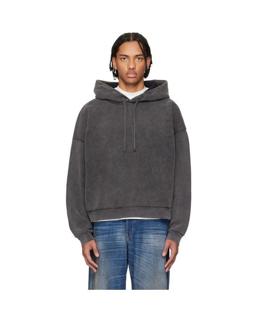 Acne Black Logo Patch Hoodie for men