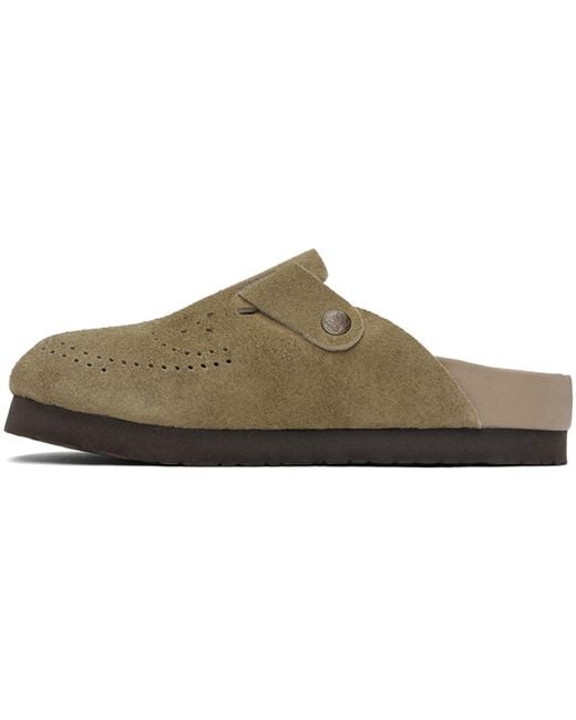 Needles Black Taupe Suede Clogs for men