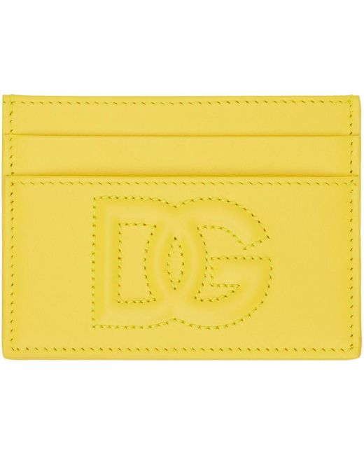 Dolce & Gabbana ゴールド ロゴ カードケース Yellow