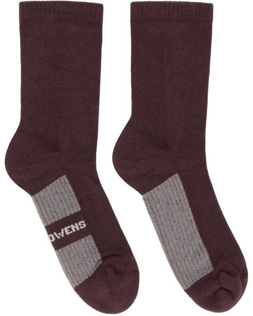 Rick Owens Purple & Off-white Glitter Socks for men