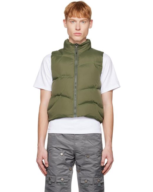 Tombogo Green Leaf Puffer Vest for men