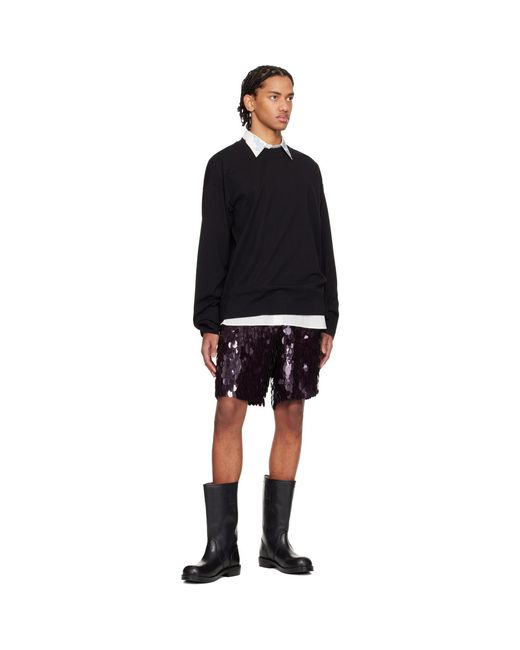 Dries Van Noten Black Dropped Shoulder T-Shirt for men