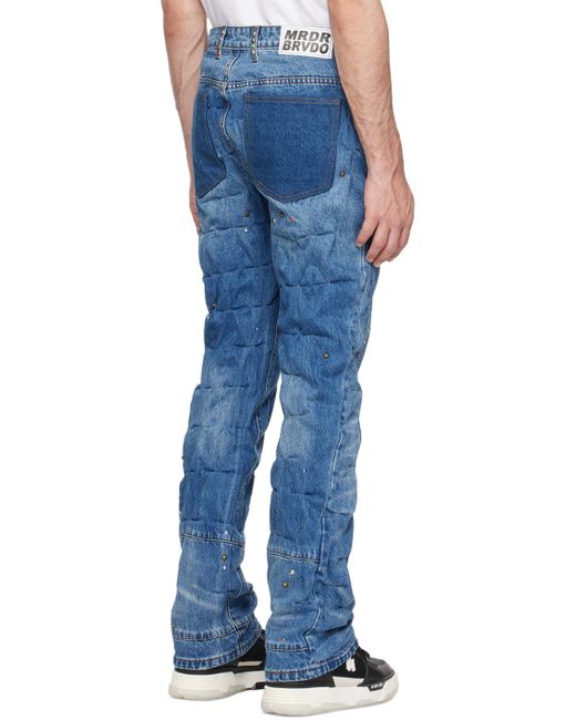 Who Decides War Blue Studded Jeans for men
