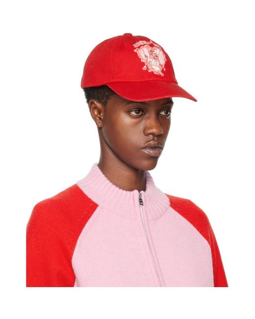 we11done Red Character Print Cap