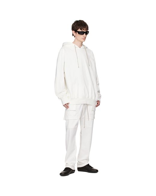 Rick Owens White Off- Temple Oversized Hoodie for men