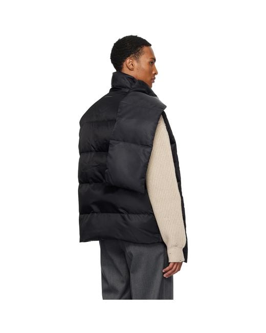 MM6 by Maison Margiela Black Scarf Down Vest for men