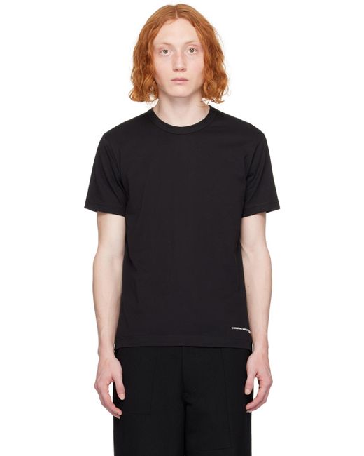 メンズ Comme des Garçons ロゴプリント Tシャツ Black